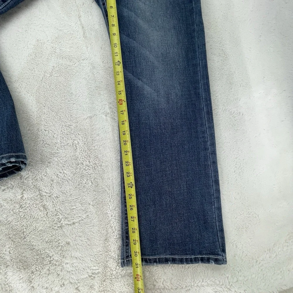 TK Axel Slim Bootcut Jeans Light Wash Distressed Blue Denim 38x32 Mens